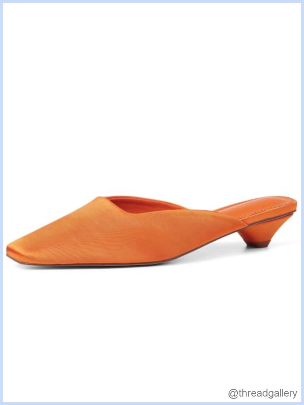 Satin Kitten Heel Mules Square Toe Slip On Dress Shoes